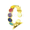 Brass Open Cuff Rings for Women RJEW-R005-03G-2