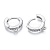 Brass Micro Pave Cubic Zirconia Huggie Hoop Earring Findings X-KK-T063-012P-NF-3