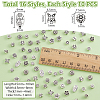 160Pcs 16 Styles Tibetan Style Alloy Beads FIND-GA0004-72-2