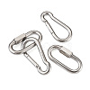 6Pcs 2 Style 304 Stainless Steel Rock Climbing Carabiners STAS-TA0001-33P-2