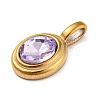 Golden Plated 304 Stainless Steel Rhinestone Pendants STAS-Q253-01G-05-2