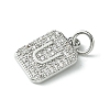 Rack Plating Brass Micro Pave Clear Cubic Zirconia Charms KK-G501-01U-P-2