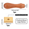 Brass Wax Seal Stamp Head & Pearwood Handle Kit AJEW-OC0002-85D-2