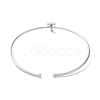 Rack Plating Brass Micro Pave Clear Cubic Zirconia Letter Open Cuff Bangles BJEW-A018-01P-T-3
