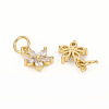Brass Micro Pave Cubic Zirconia Charms ZIRC-L096-10G-2