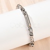201 Stainless Steel Column Link Chain Bracelets for Women BJEW-B143-15P-3