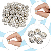 80Pcs Polymer Clay Rhinestone European Large Hole Beads with Silver Color Plated Brass Cores FPDL-LT0001-02E-4