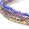 Round Glass Evil Eye Triple Layer Multi-strand Bracelet BJEW-JB08229-05-6