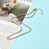Two Tone 304 Stainless Steel Curb Chain Necklaces NJEW-JN03541-2