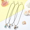 3Pcs 3 Styles Natural & Synthetic Mixed Gemstone Chips Wish Bottle Pendant Necklaces Set NJEW-FZ00013-6