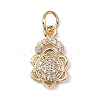 Brass Micro Pave Cubic Zirconia Charms KK-C133-03D-G-1