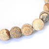 Frosted Natural Picture Jasper Round Bead Strands X-G-E334-6mm-26-2