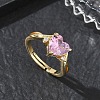 Brass & Cubic Zirconia Finger Rings CU-CBA7E55-17G-1