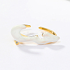 Cloud Shape Real 18K Gold Plated Brass Micro Pave Cubic Zirconia Open Cuff Rings KX3532-3-3