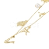 Bohemian Summer Beach Style 18K Gold Plated Shell Shape Initial Pendant Necklaces IL8059-22-1