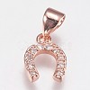 Brass Micro Pave Cubic Zirconia Charms ZIRC-E145-27RG-1