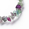 Unisex Chip Natural Fluorite Beaded Stretch Bracelets BJEW-S143-14-3