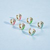Cubic Zirconia Snake Hoop Earrings with Enamel EJEW-SZ0001-87B-4