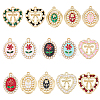 30Pcs 15 Styles Alloy Enamel Pendants FIND-SC0023-25-1
