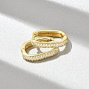 Oval Brass Micro Pave Clear Cubic Zirconia Hoop Earrings EJEW-D311-141G-1