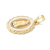 Brass Pave Natural White Shell Pendants KK-S522-07B-G-2