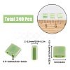 240Pcs 2-Hole Baking Paint Opaque Colours Glass Seed Beads SEED-SC0001-12E-2
