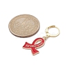 AIDS Awareness Ribbon Alloy Enamel Pendant Locking Stitch Markers HJEW-JM01418-3