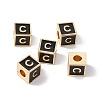 Rack Plating Brass Enamel Beads KK-B060-04G-01C-3