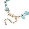 Summer Beach Synthetic Turquoise Chip Starfish & Natural Shell & Alloy Enamel Charm Anklets AJEW-TA00037-4