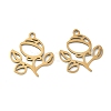 Hollow 201 Stainless Steel Pendants STAS-F337-10F-G-1