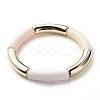 Acrylic Curved Tube Beaded Stretch Bracelet for Women BJEW-JB08438-03-1