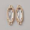 Golden Plated Brass Pave Glass Connector Charms LS-FIND-WH0110-728G-11-1