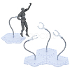 Assembled Hexagon Plastic Action Figure Display Stands with Adjustable Alloy Support Arm ODIS-WH0080-11A-1