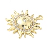 Brass Micro Pave Clear Cubic Zirconia Pendants KK-G548-01A-G-2