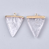 Electroplate Natural Quartz Crystal Pendants X-G-S344-49E-2