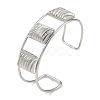 Non-Tarnish 304 Stainless Steel Wide Textured Open Cuff Bangles BJEW-Q348-05P-01-1