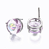 Brass Stud Earrings GLAA-S193-039A-P-2
