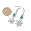 Christmas Theme Glass Dangle Earrings EJEW-TA00476-3