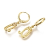 Brass Clear Cubic Zirconia Hoop Earrings EJEW-M045-01U-2