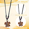 ANATTASOUL 15Pcs 15 Styles Tortoise Resin Pendant Necklaces Set with Adjustable Cotton Cords NJEW-AN0001-51B-3