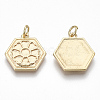 Brass Pendant Settings For Enamel KK-S356-003G-NF-2