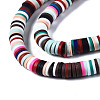 Flat Round Handmade Polymer Clay Bead Spacers CLAY-R067-4.0mm-M2-3