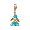 Alloy Glass Flowers Pendant Decorations HJEW-MZ00207-3