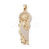 Brass Clear Cubic Zirconia Pendants KK-Z050-02G-1