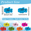 98Pcs 7 Colors Printed Wood Beads WOOD-SC0001-68-2