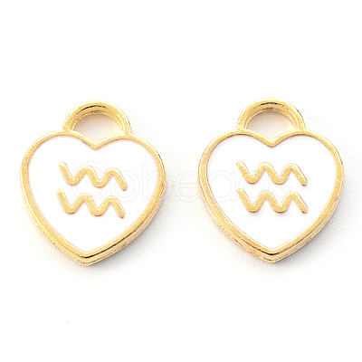 Light Gold Plated Alloy Enamel Pendants ENAM-R136-30-10-1