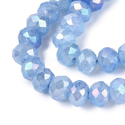 Electroplate Crackle Imitation Jade Glass Beads Strands LS-EGLA-Q131-02B-03-1