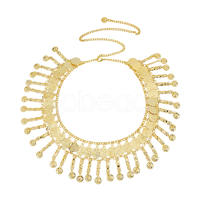 Bohemian Alloy Coin Tassel Waist Chains AJEW-WH0596-933G-1