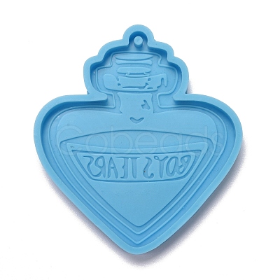 Heart Perfume Bottle with Word BOYS TEARS Pendant Silicone Molds DIY-M034-24-1