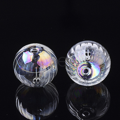 Handmade Blown Glass Globe Beads X-BLOW-T001-02A-AB-1